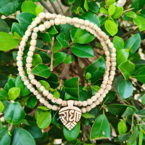 Radha Naam Tulsi Locket Mala – 100% Pure Handcrafted Tulsi Wood